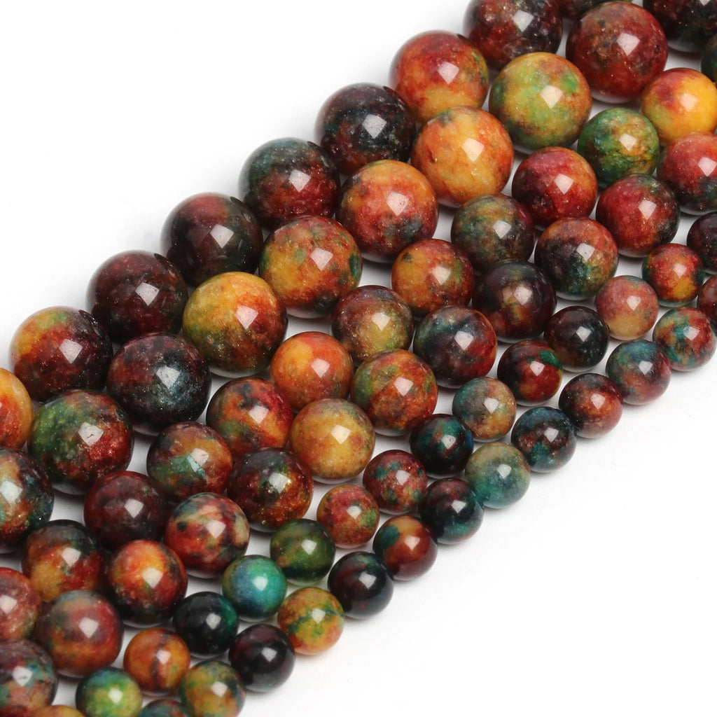 Stone Beads Round Dragon Vein Agate-Style for DIY Jewelry Making Craft Beads