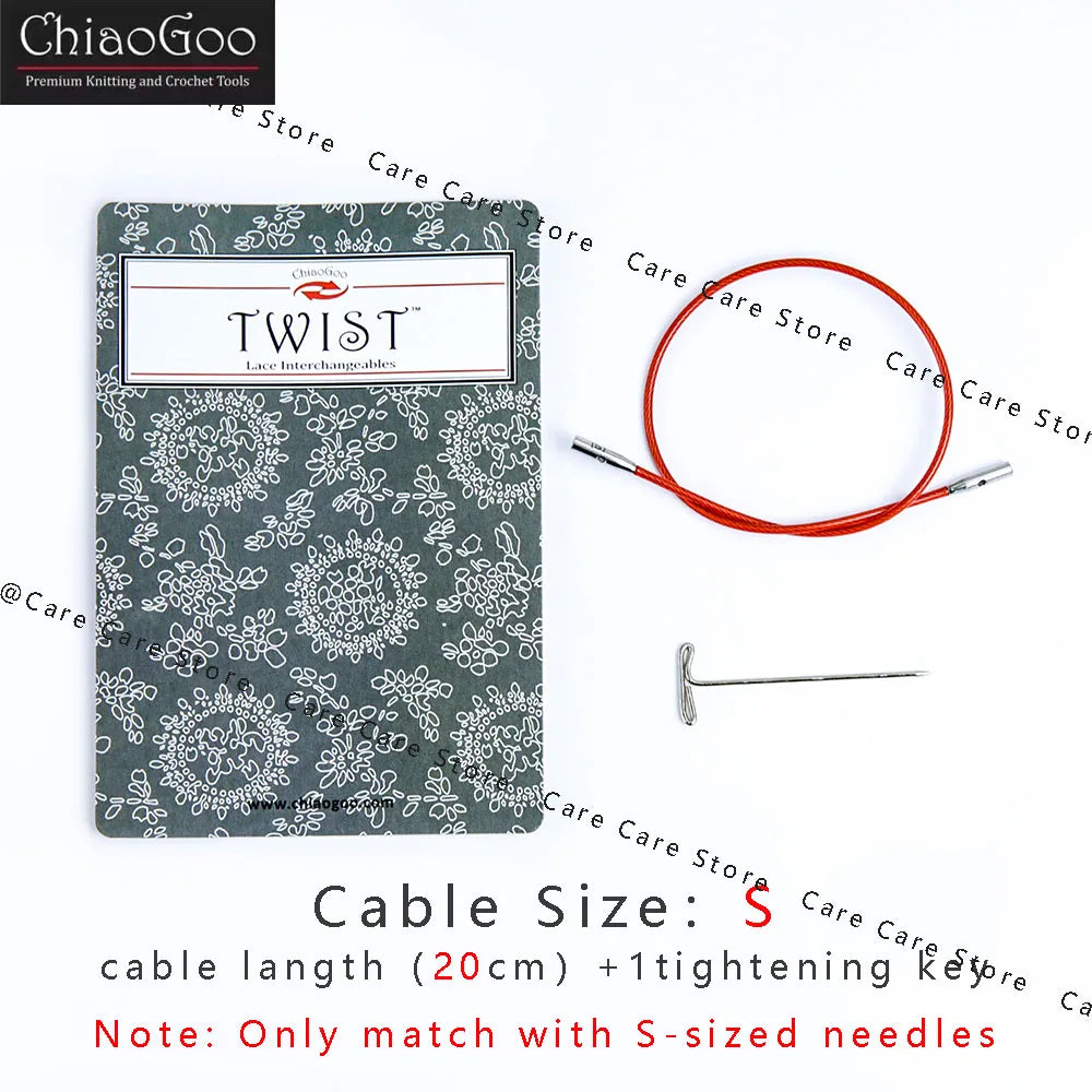 Knitting Needle Cable, ChiaoGoo TWIST Red for Interchangeable Needle Tips
