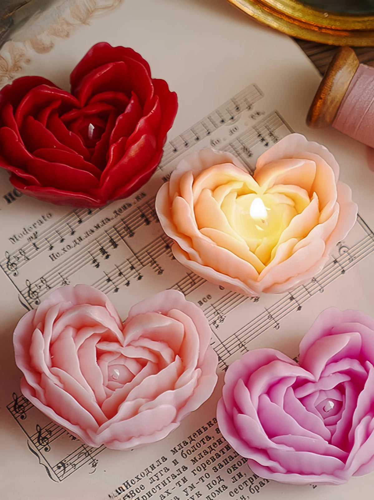1pc Rose Shaped Scented Candles,Wedding Favors Gift Basket, Bridal Shower Decor,Wedding Decor,Valentine's Day Romantic Decoratio