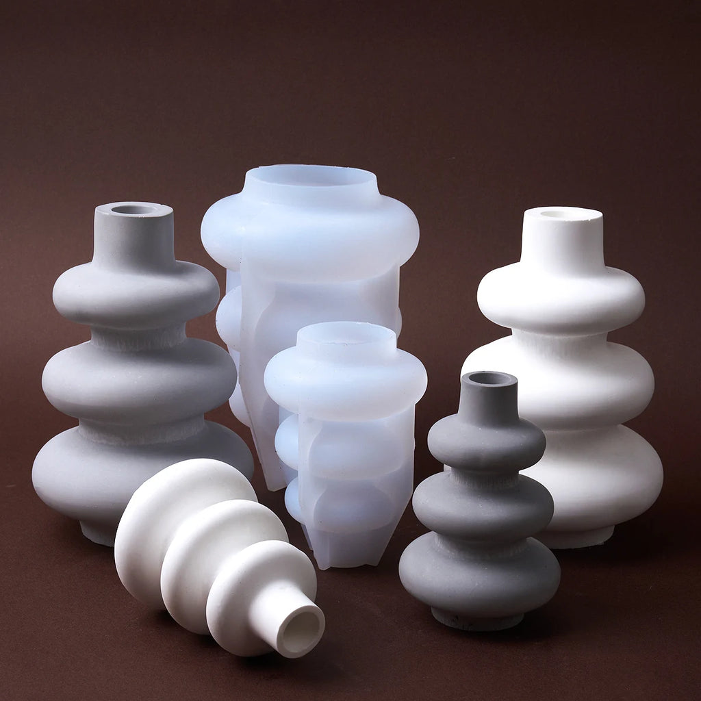 Irregular Vase Silicone Mold DIY Nordic Circle Straight Flower Arrangement Craft Making Plaster Resin Casting Molds Home Decor