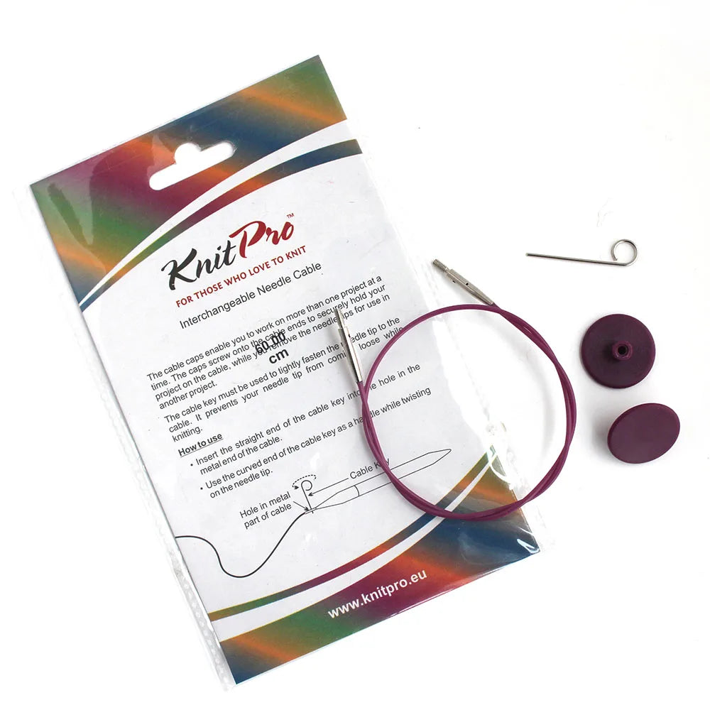 Knitting Needle Cable, KnitPro Purple for Interchangeable Circular Needles