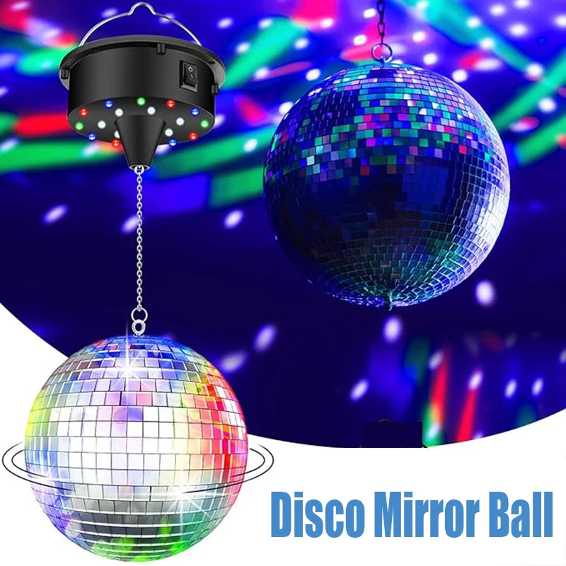 Disco Mirror Ball 7.87 in (20cm), Glass, Hanging, Party & Stage