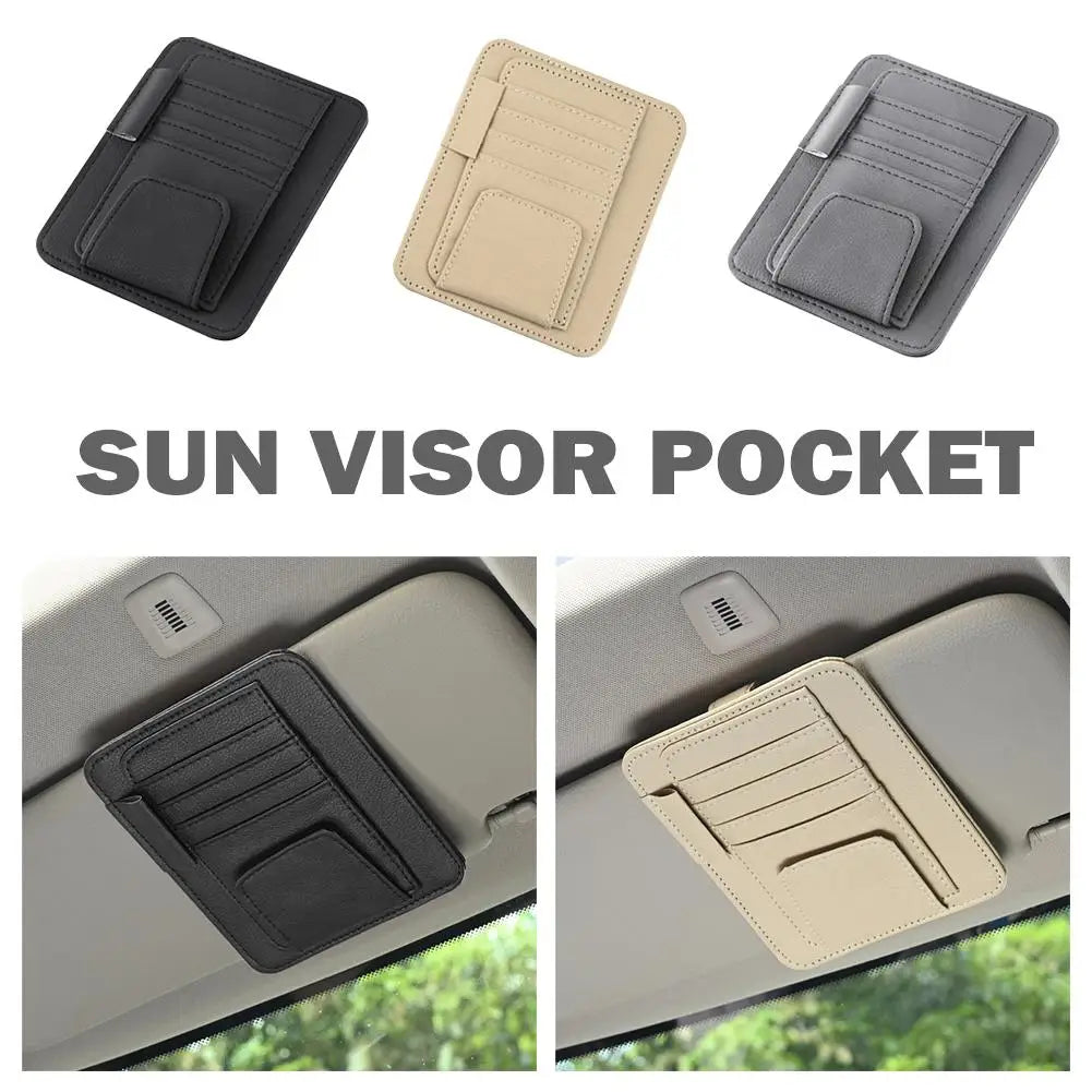 Car Sun Visor Organizer Multi-Pocket Car Sun Shade UV Protector