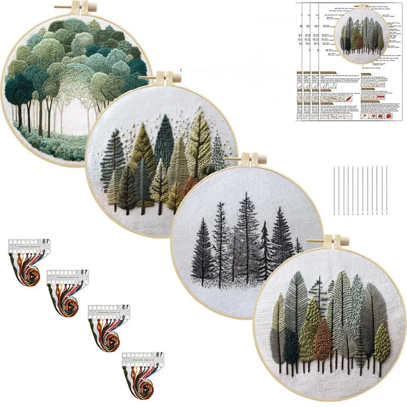 Embroidery Kit, Nature Scenery for Beginner Needlework & Handmade Decor