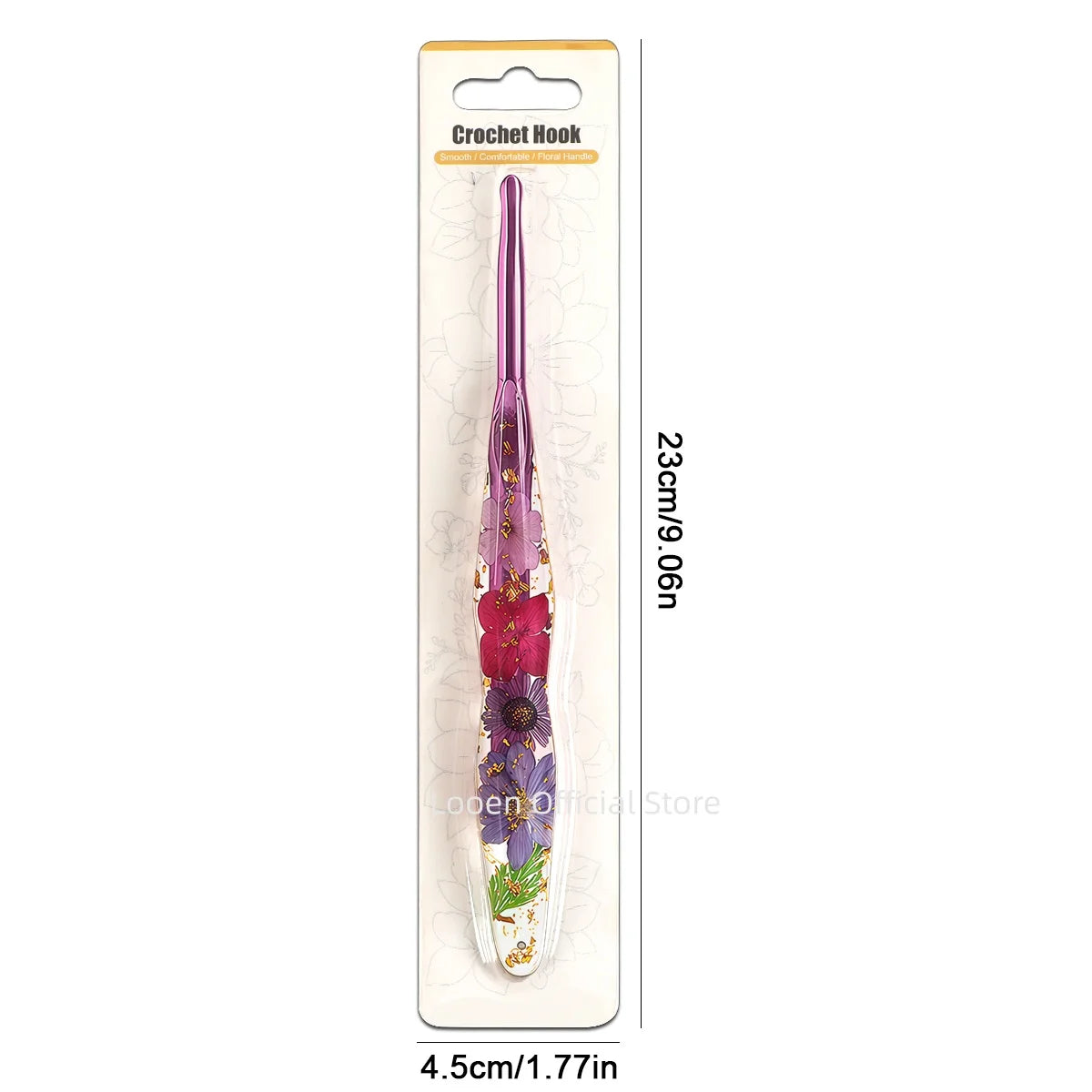 Crochet Hooks, Floral Resin Handles for Handmade Yarn & Weaving Crafts