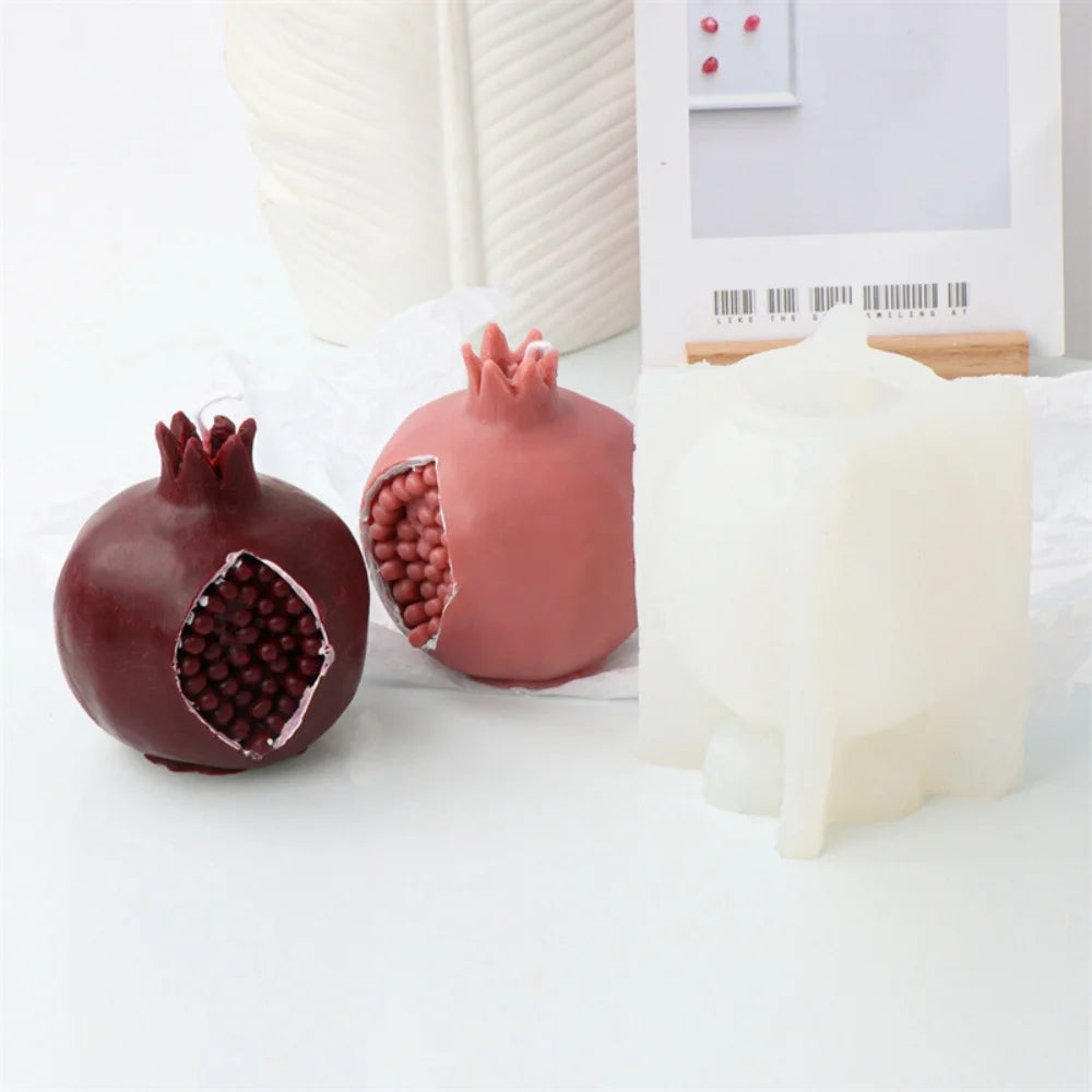 3D Creative Pomegranate Candle Silicone Mold DIY Fruit Pomegranate Aromatherapy Plaster Resin Soybean Wax Making Mold Decor Gift