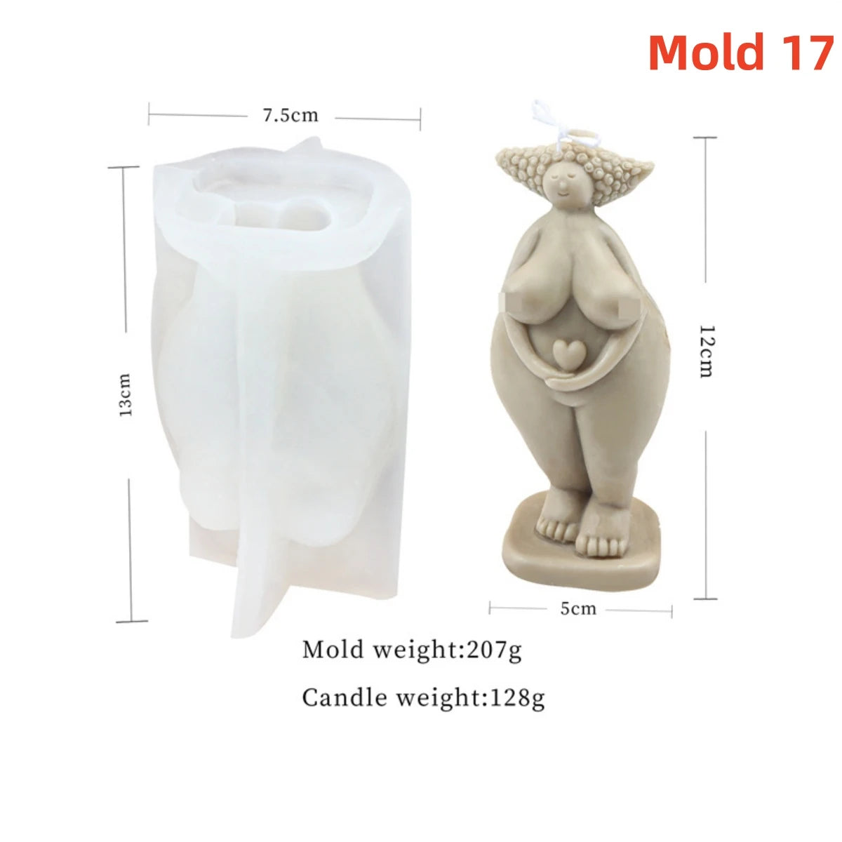 Yoga Pose Candle Mold - Silicone 3D Body, 20 Styles