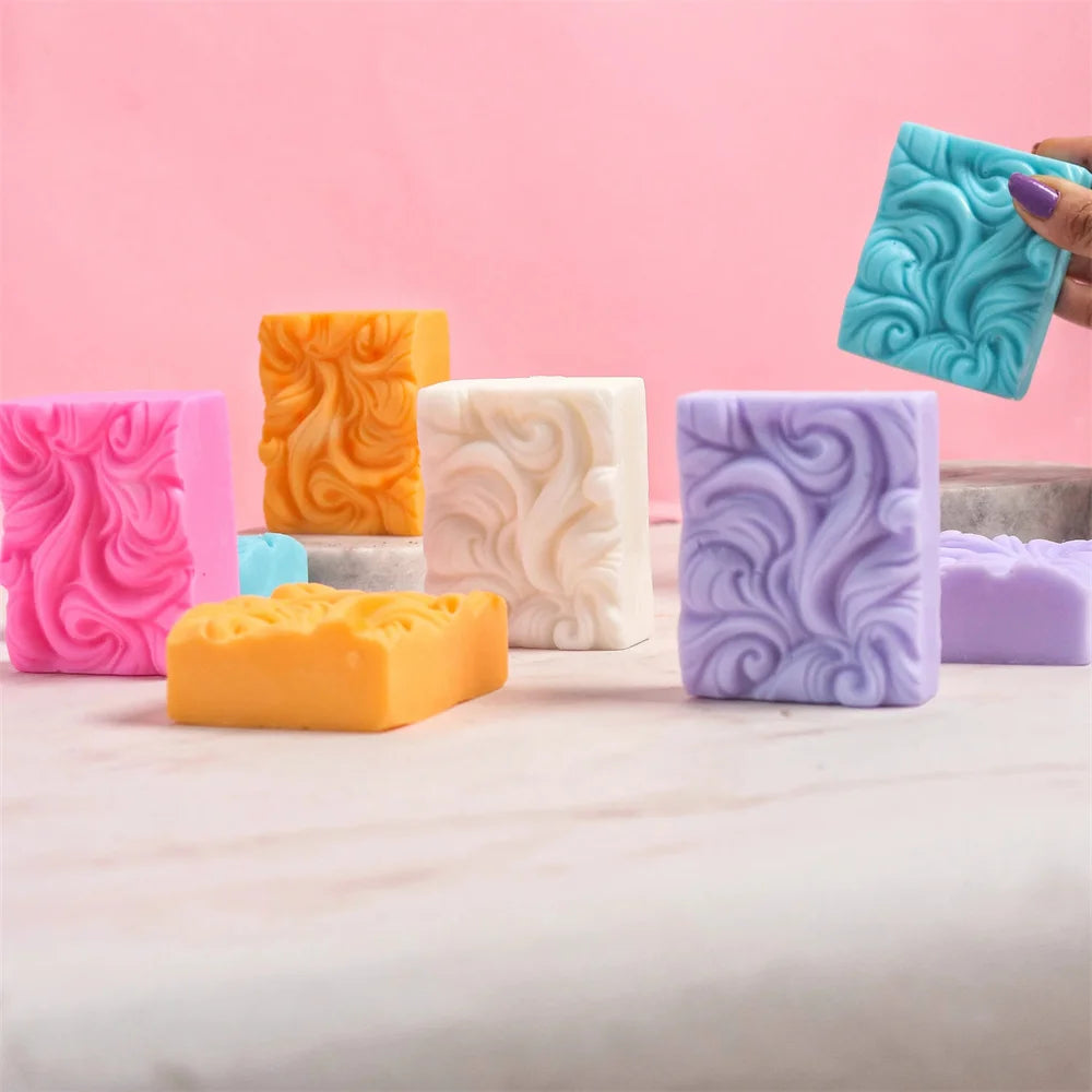 4 Cavity Wave Flower Silicone Soap Mold DIY Ocean Wave Aromatherapy Plaster Soap Mold Handmade Cloud Cold Process Soap Molds