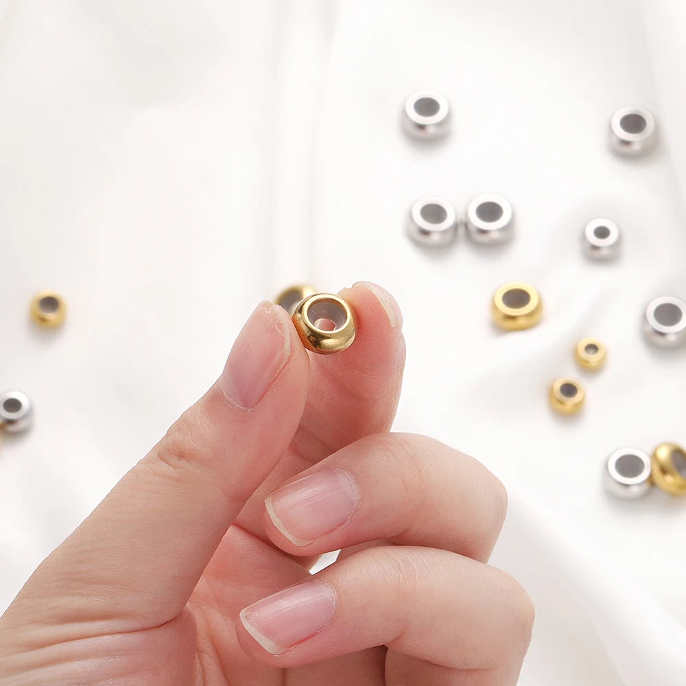 Metal Beads Stainless Steel Adjustment with Non-slip Silicone Bracelet Supplies