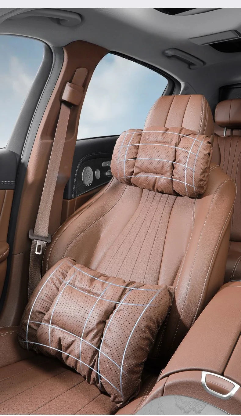Memory Leather Car Headrest Neck Premium Quality Replacement Accessory