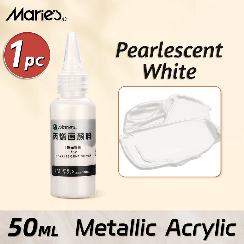 Marie's Metallic Acrylic Paint 50ml — Pearlescent & Shiny Pigments