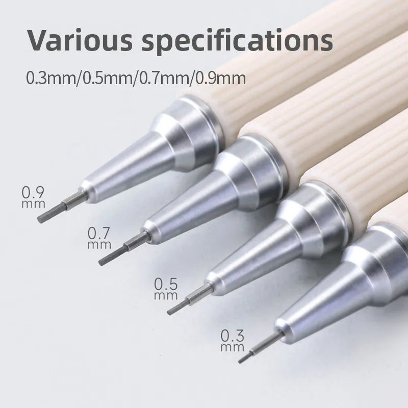 LANGUO Metal Mechanical Pencil Set with Leads & Eraser — 0.3 to 0.9mm