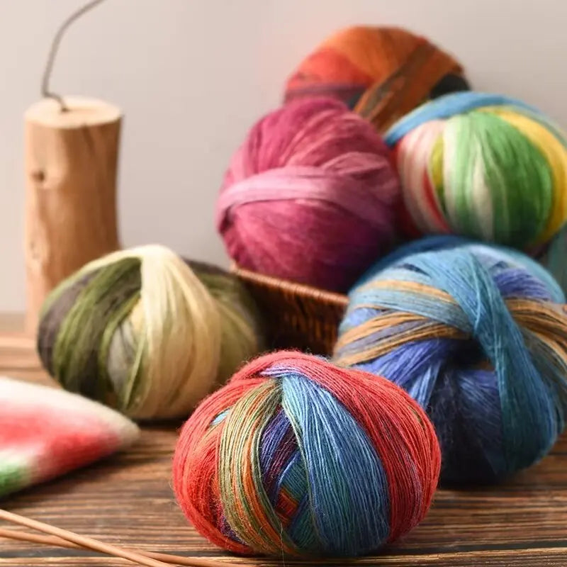 Yarn, Rainbow Gradient for Handmade Shawls, Sweaters, Hats & Knitwear