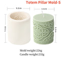 Vintage Floral Totem Cylinder Candle Silicone Mold DIY Creative Embossed Lace Pillar Candle Plaster Making Supplies Mould