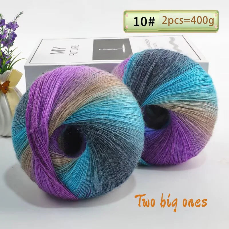 Yarn, Rainbow Gradient for Crochet Shawls, Sweaters, Hats & Flower Crafts