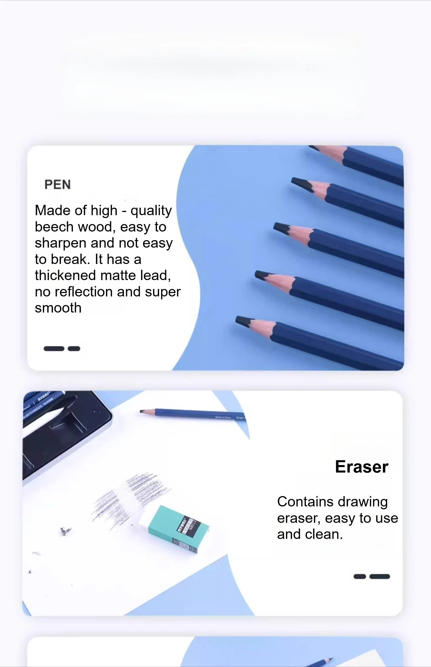 NYONI Matte Sketch Pencil Set — Iron Case, Eraser & Blending Stump Included