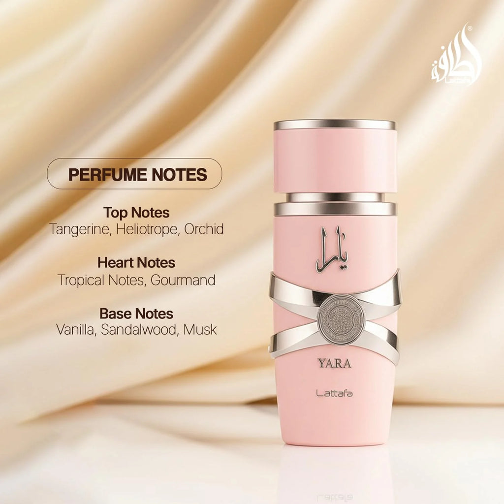 Lattafa Yara Women's Eau de Parfum 3.4 oz Vanilla Floral Gourmand Perfume Spray