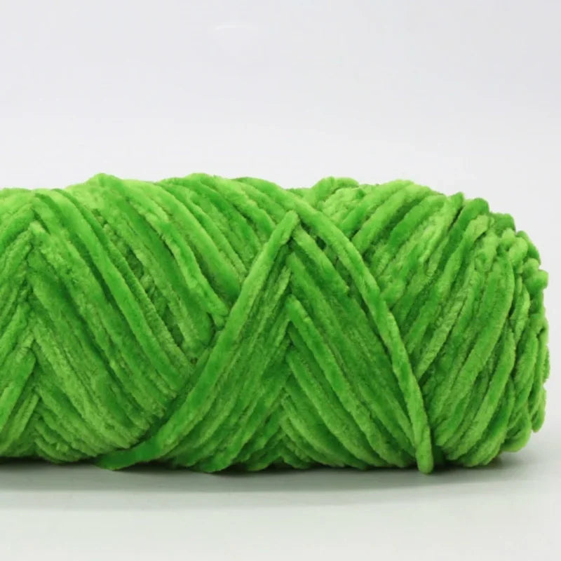 Yarn, Chenille Velvet-Style with Gold Luster for Scarves, Sweaters & Dolls