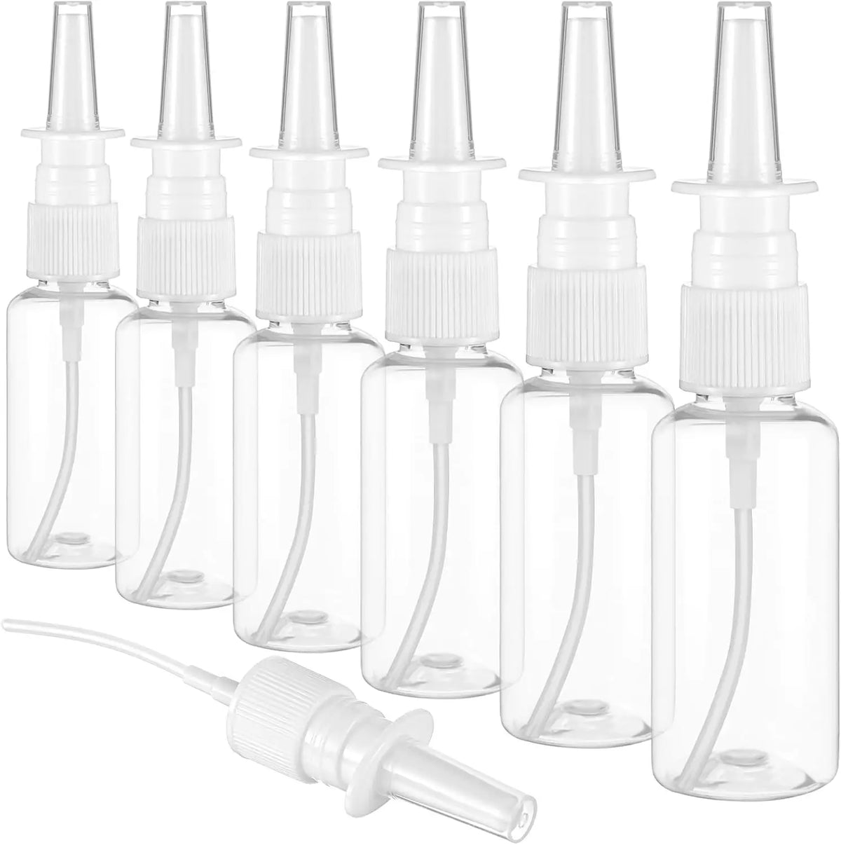 Nasal Spray Bottles Empty White Plastic Refillable Pump Containers 5 Pack
