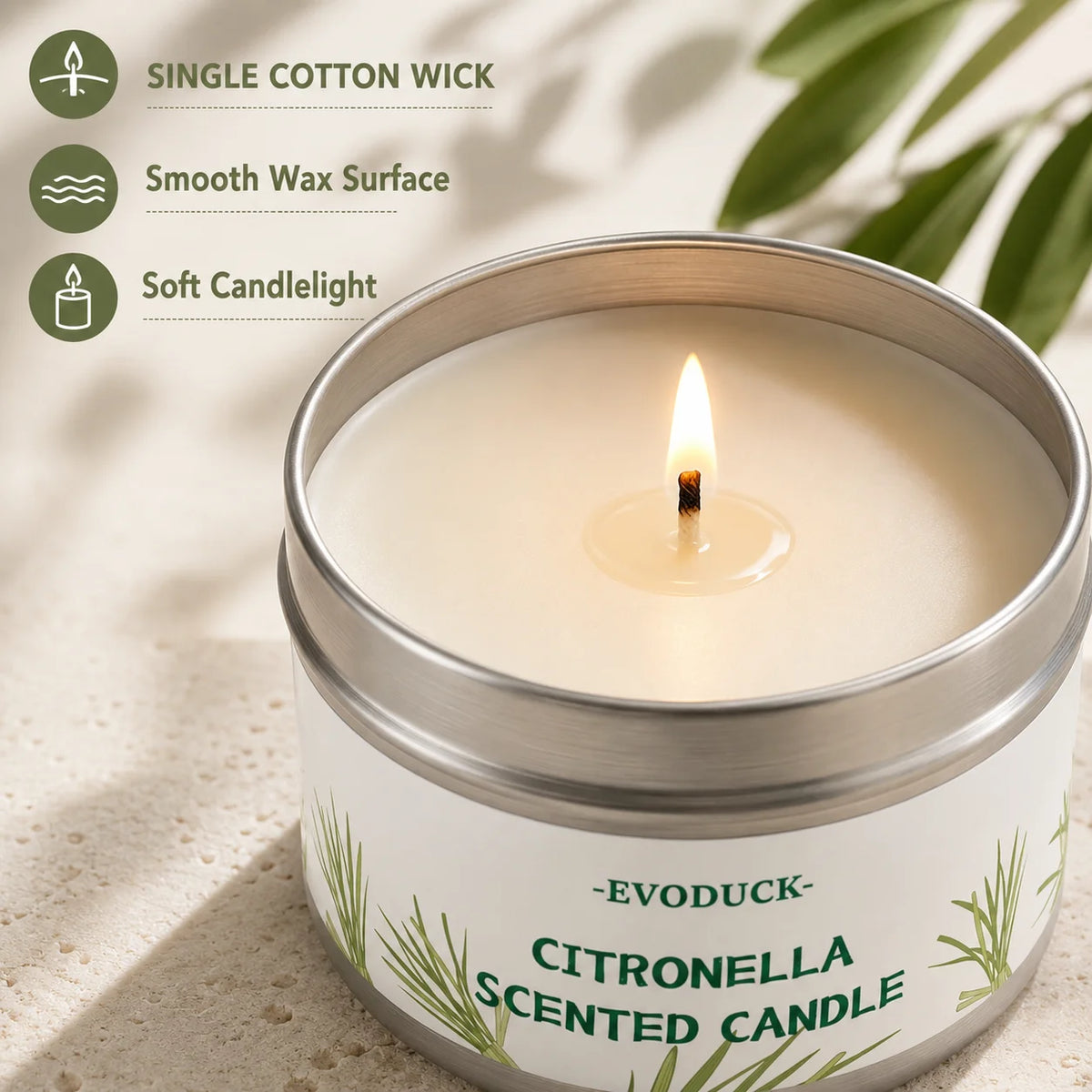 Citronella Candle Outdoor, Lemongrass Scented Candle for Patio Balcony Garden Camping Picnic Summer Party Long Lasting Tin Decor