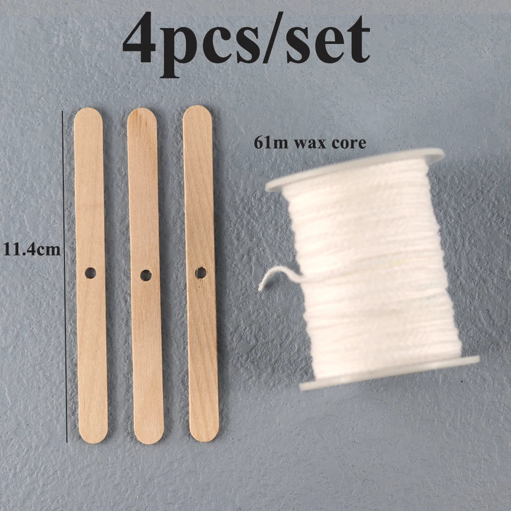 Candle Wicks Pre-Waxed Cotton Smokeless Metal Tab 1-8in DIY Candle Making