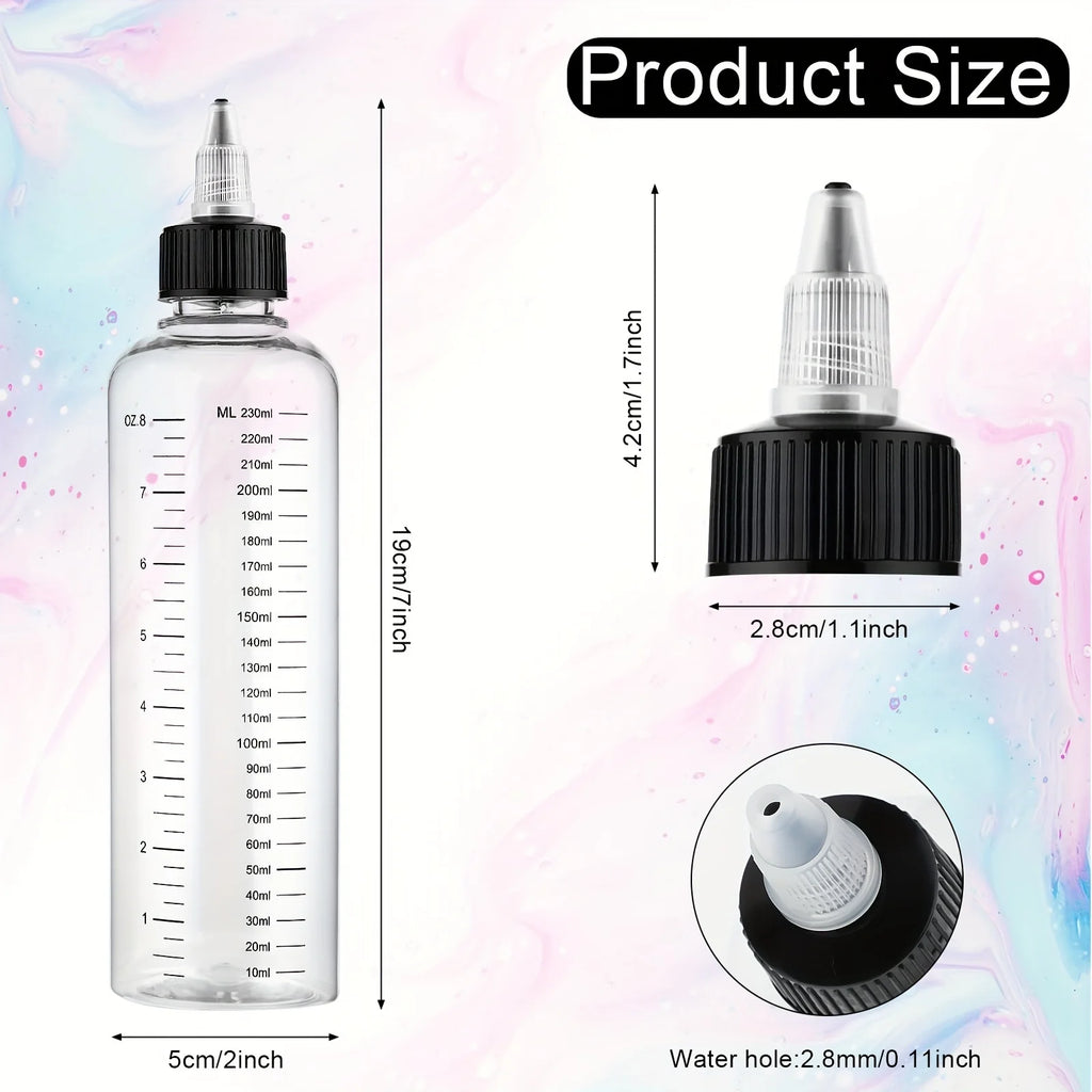 Squeeze Bottles Empty Graduated Applicators for Salon and Crafts 2 Pack