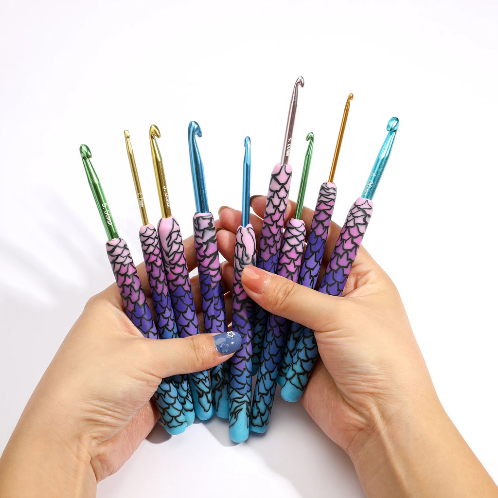 Crochet Hook, Purple Mermaid Handle for Handmade Yarn & Crochet Projects