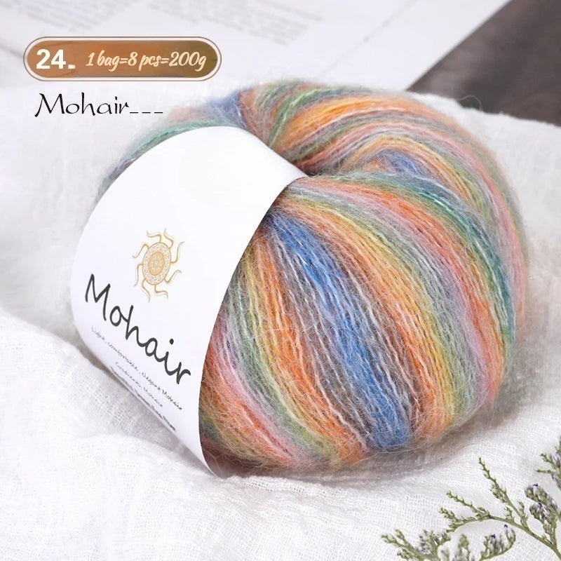 Yarn, Striped Gradient for Crochet Openwork Sweaters, Scarves & Shawls