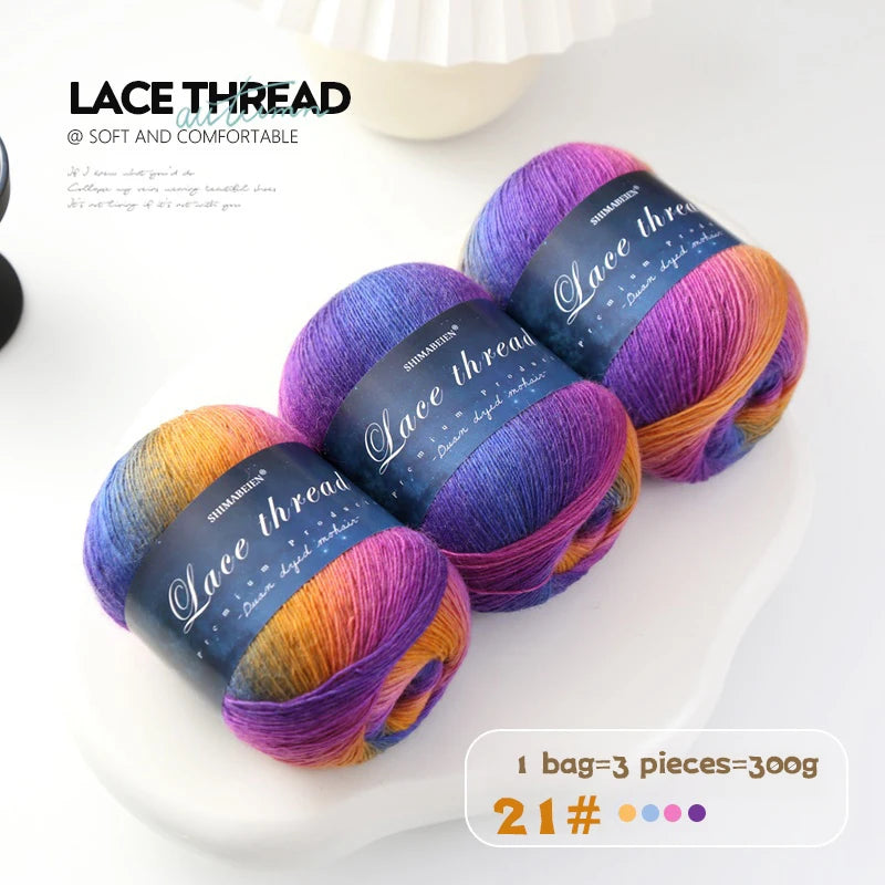 Yarn, Rainbow Gradient for Handmade Shawls, Hats, Scarves & Sweaters