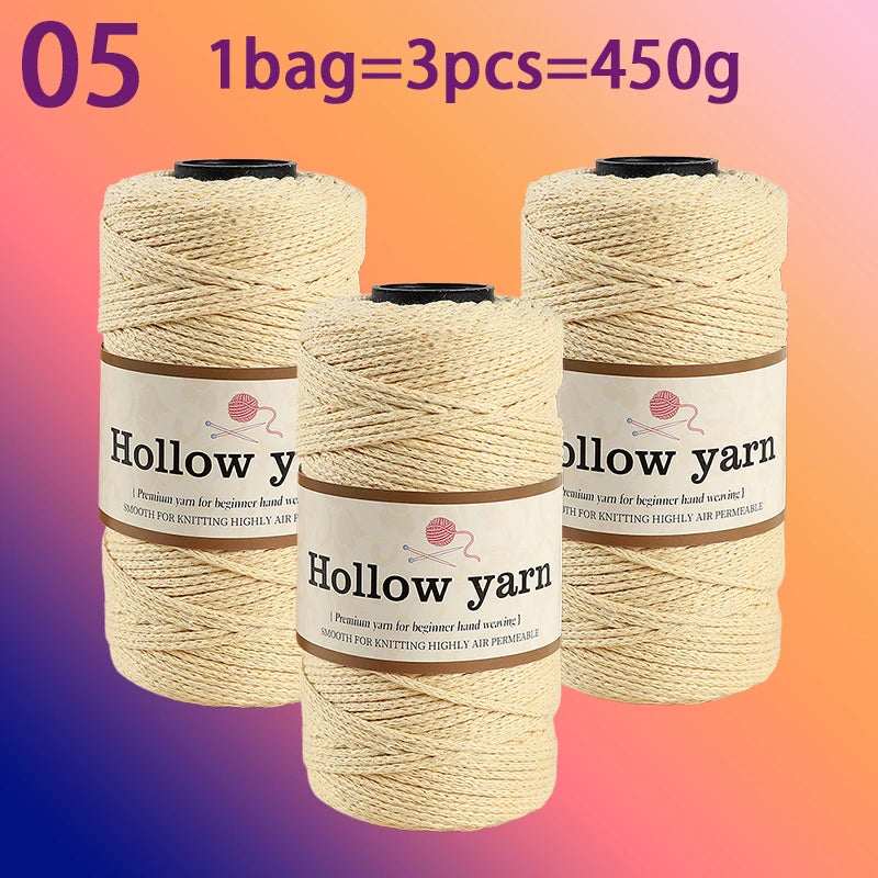 Yarn, Hollow Cord for Bags, Storage Baskets, Floor Mats & Hanging Crafts