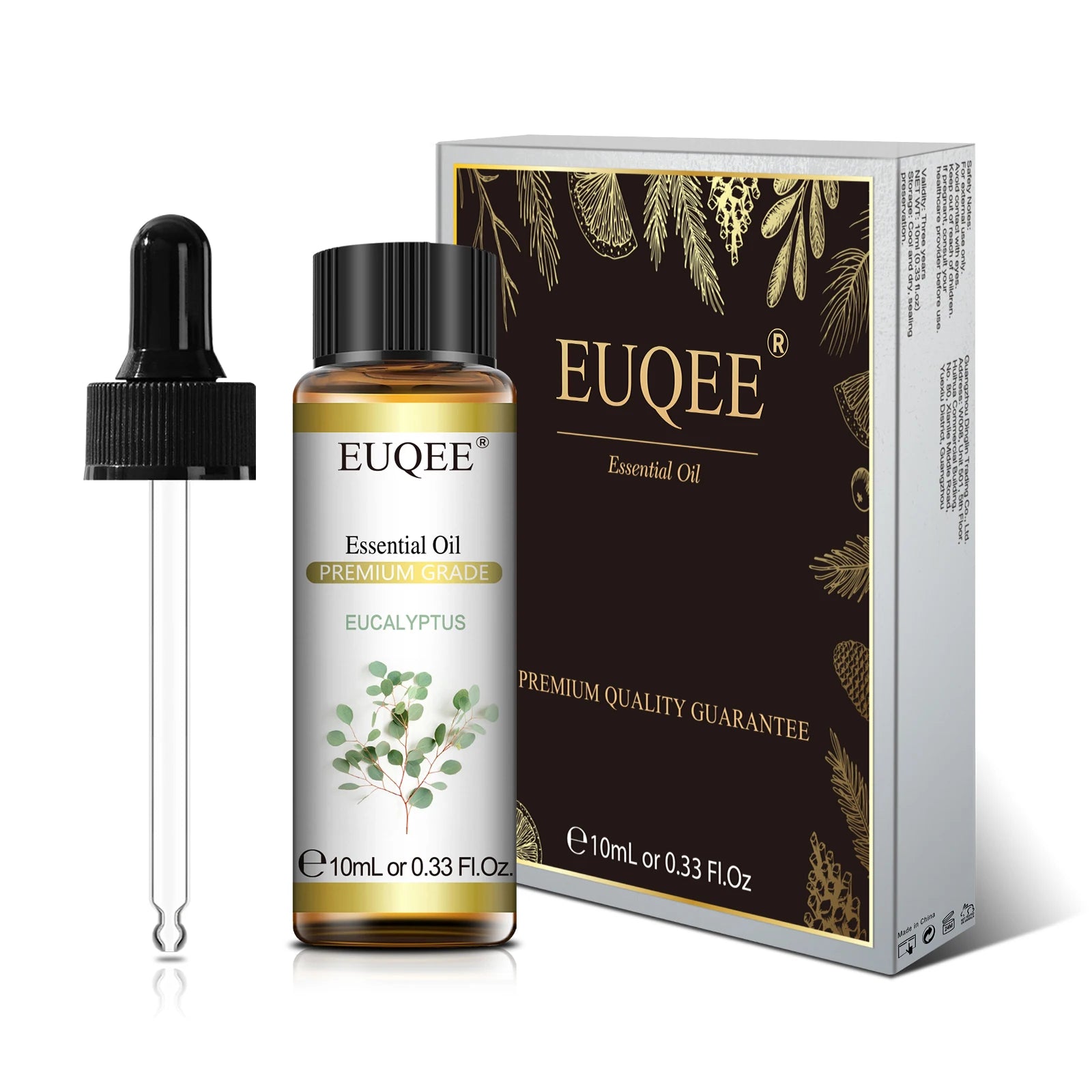 EUQEE 10ml Pure Essential Oil Peppermint Palo Santo Bergamot Eucalyptus Lavender Cinnamon Cedarwood Aromatherapy Essential Oils