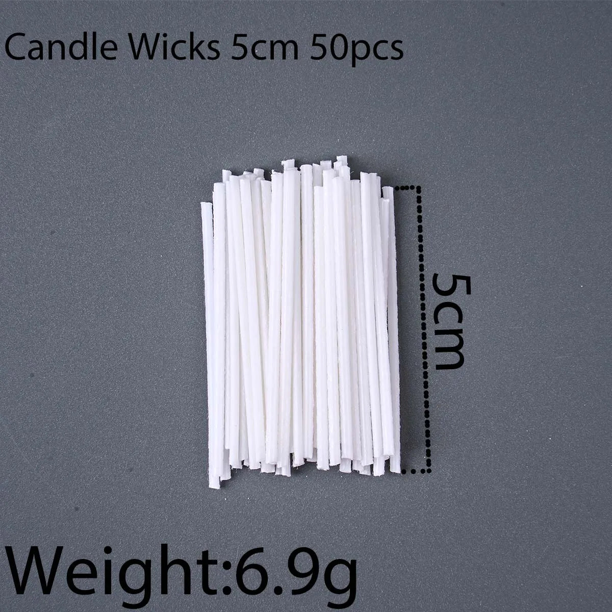 Candle Wicks, Waxed Cotton — 50 Pack, 2 to 8 in (5 to 20cm), Smokeless