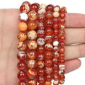 Stone Beads Round Flame-Style Assorted Stone Options for DIY Jewelry Making