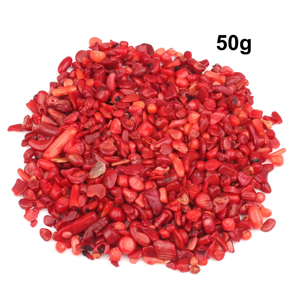 Stone Beads Red Coral-Style Chip Drum Rice Shapes for DIY Jewelry Making