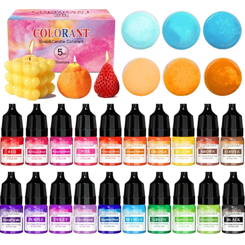 5ML Candle Wax Pigment Colorant Non-Toxic Soy Candle Wax Pigment Liquid Dye Soy Wax DIY Soap Dyes Candle Making Supplies