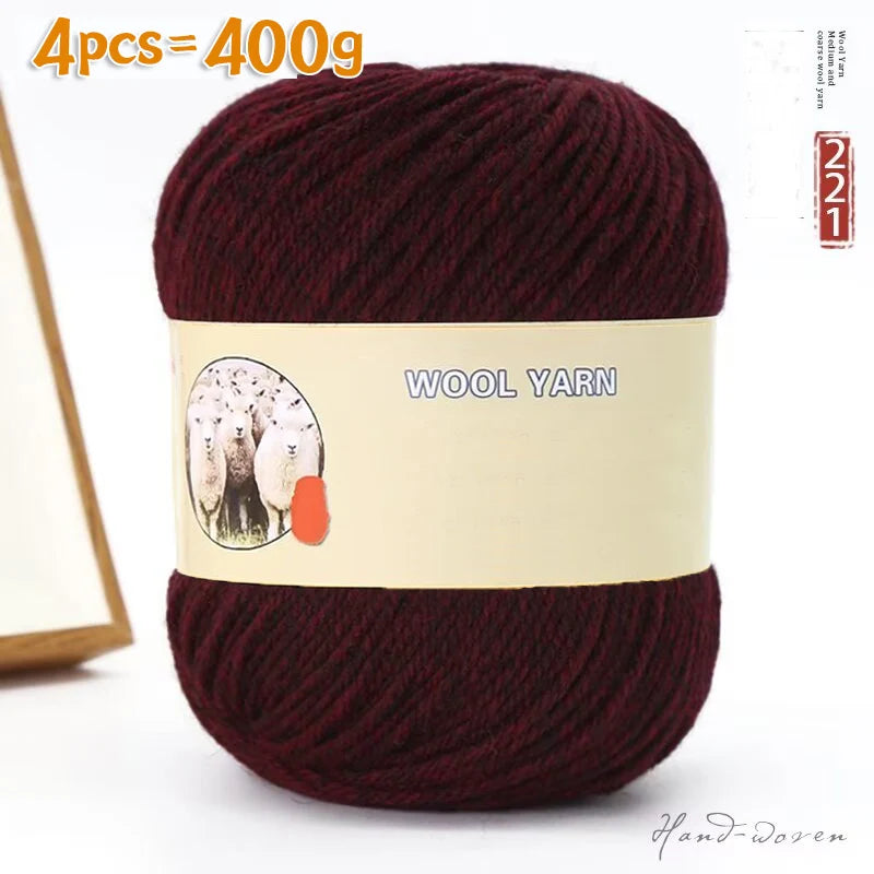Yarn, Medium-Thick for Hand Knitting Sweaters, Hats, Scarves & Coats