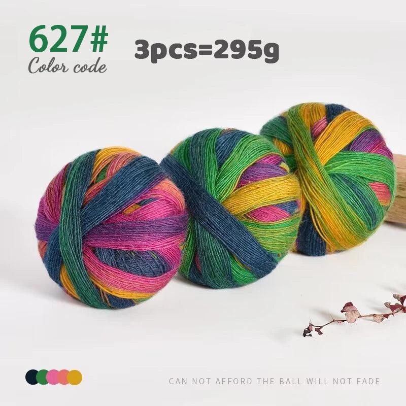 Yarn, Rainbow Gradient for Handmade Shawls, Sweaters, Hats & Knitwear