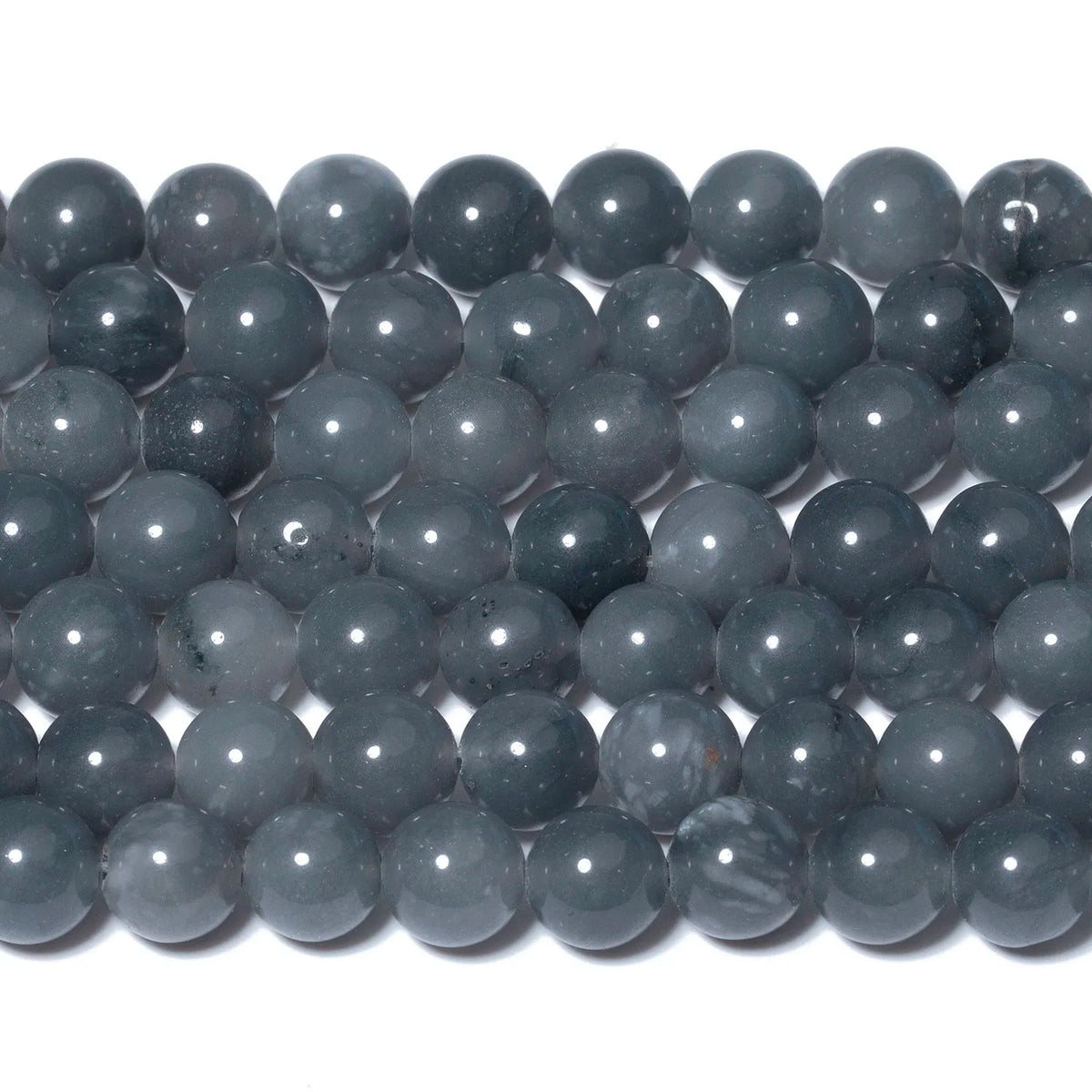 Stone Beads Jades-Style Gray Chalcedony-Style Round Bracelet Strand Craft Beads