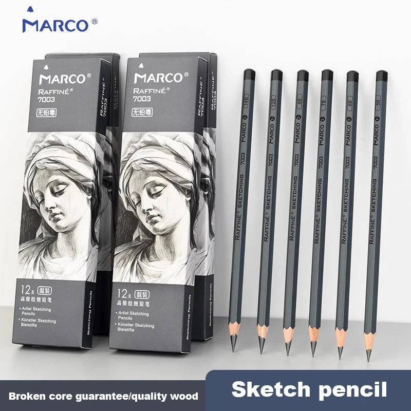 Graphite & Charcoal Sketch Pencil Set — 2H to 14B for Artists & Beginners