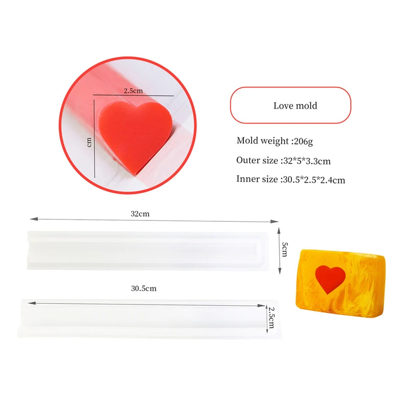 Tube Soap Loaf Mold - Silicone Embedded Shape, 13 Designs