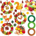131pcs Fall Wreath Craft Kit, Autumn Crafts Set, Thanksgiving Art Supplies, Foam Craft Kit, Hedgehog Craft Set, Felt Craft Kit
