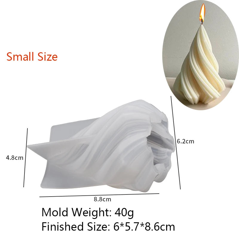 Candle Mold Silicone 3D Swirl Ball Twisted Taper Bubble Cube DIY Wax Soap