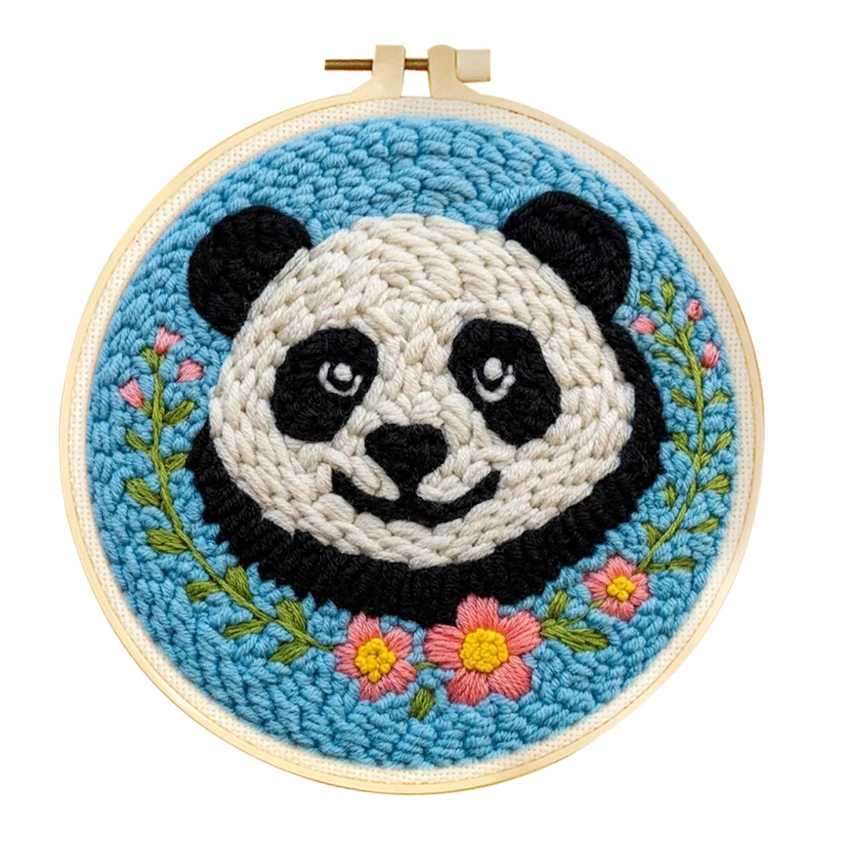 Punch Needle Kit, Cartoon Animals with Hoop for Beginner Yarn Crafts
