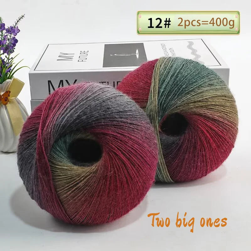 Yarn, Rainbow Gradient for Crochet Shawls, Sweaters, Hats & Flower Crafts