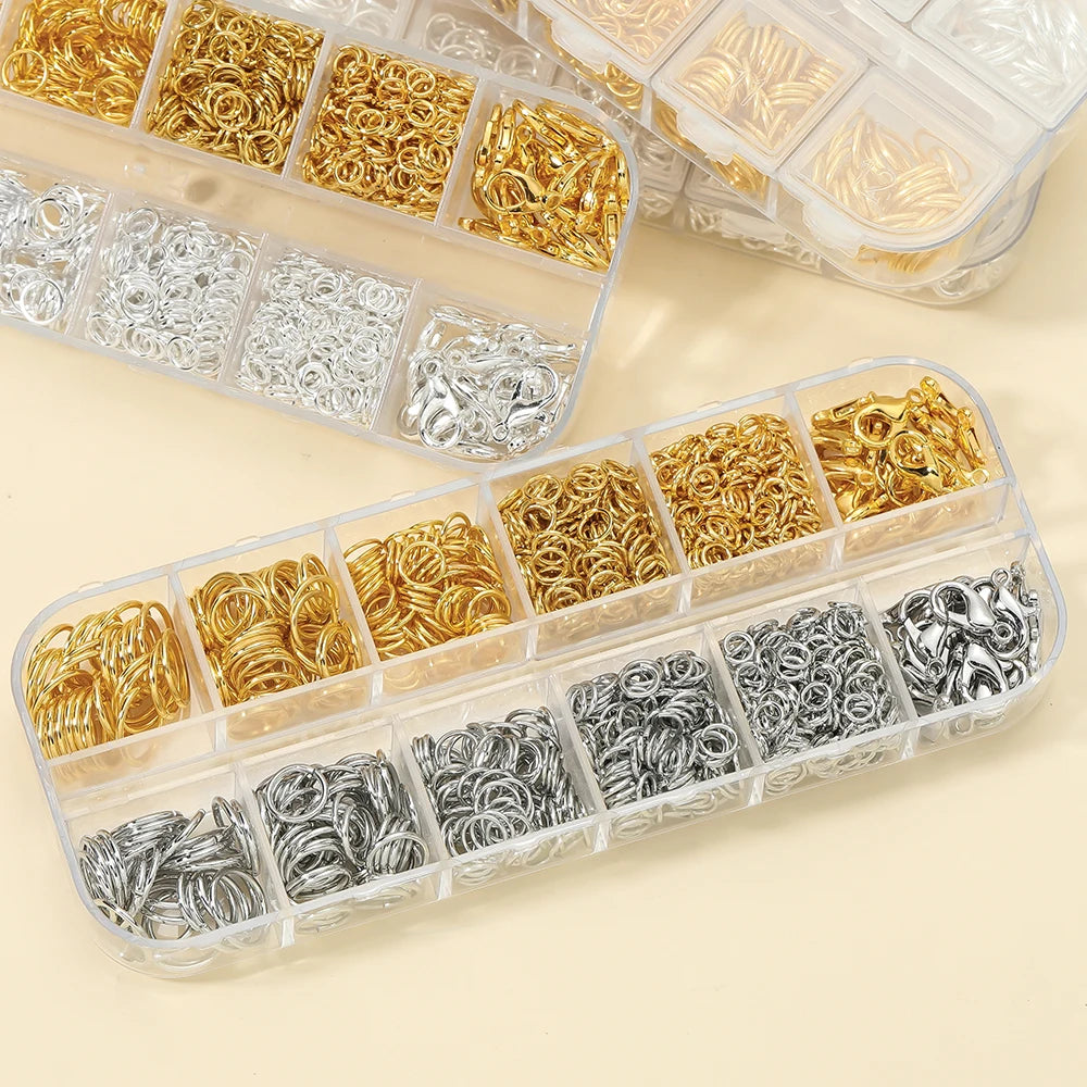 Jewelry Findings Kit Jump Rings Lobster Clasps Box DIY Jewelry Making