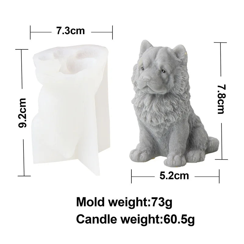 Cartoon Animal Dogs Yorkshire Terrier Silicone Candle Mold Cute Persian cat Soap Resin Plaster Mould Chocolate Cake Molds Gifts