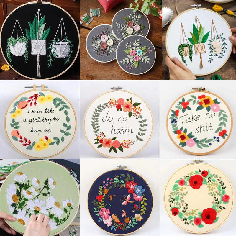 Embroidery Hoop, Bamboo Ring for Punch Needle, Cross-Stitch & Yarn Crafts