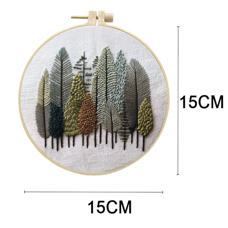 Embroidery Kit, Nature Scenery for Beginner Needlework & Handmade Decor