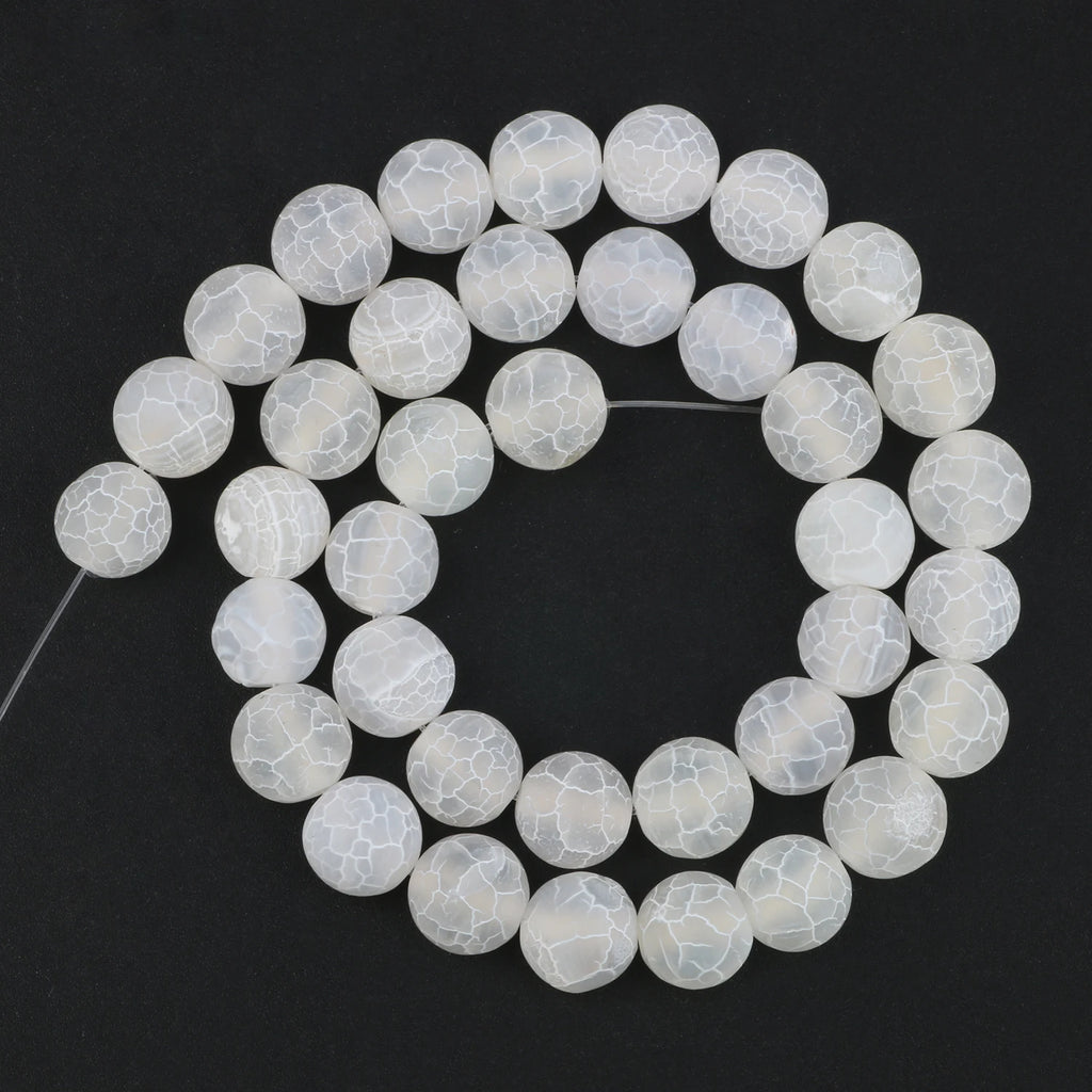Stone Beads Matte Cracked Agate Dragon Vein Styles for DIY Jewelry Making