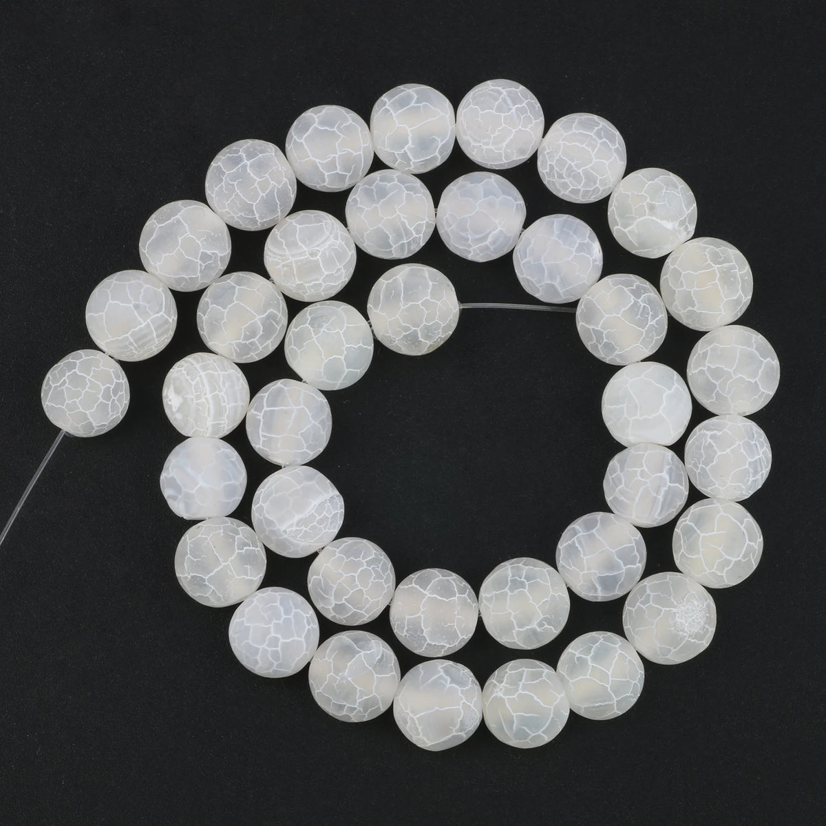 Stone Beads Matte Cracked Agate Dragon Vein Styles for DIY Jewelry Making